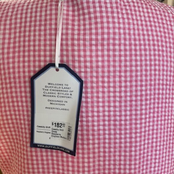 Duffield Lane Cassidy Shift Dress: Raspberry Gingham - Picture 7 of 7